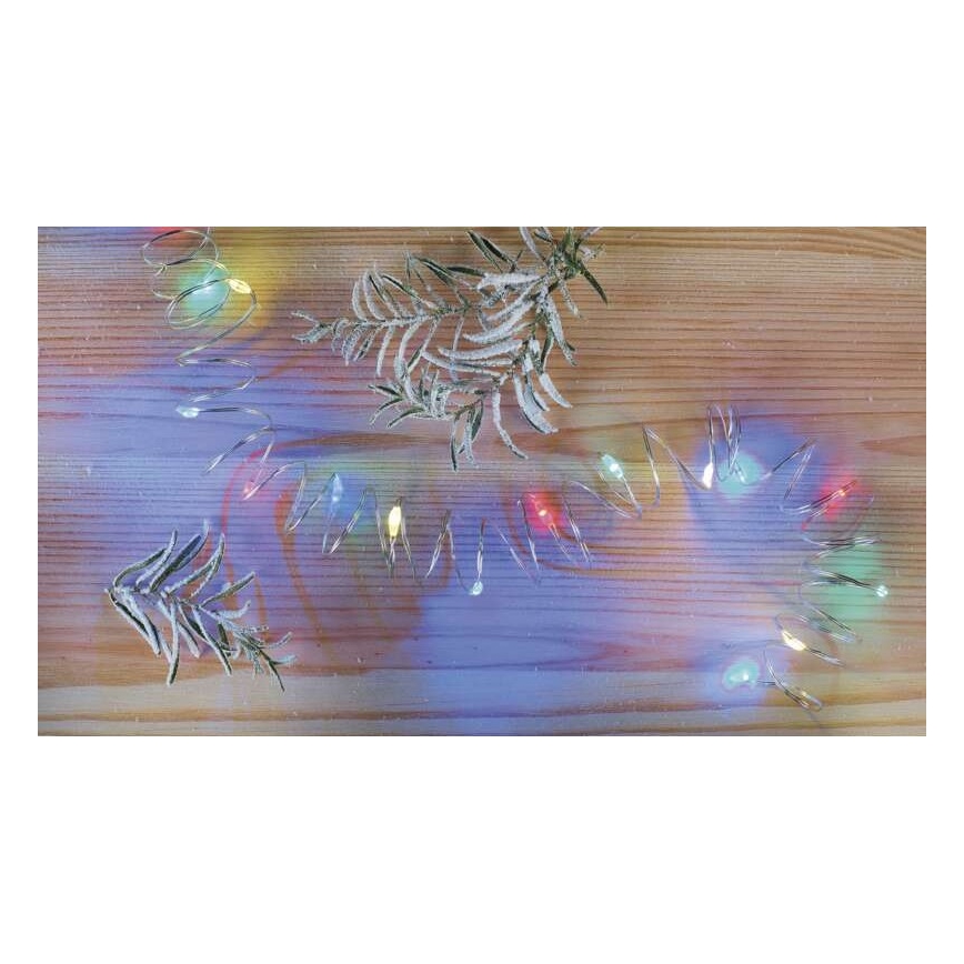 LED Ziemassvētku virtene 20xLED/2xAA 2,4m daudzkrāsaina