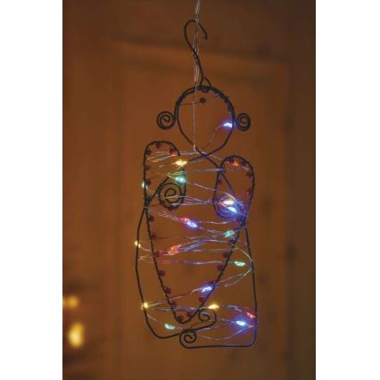 LED Ziemassvētku virtene 20xLED/2xAA 2,4m daudzkrāsaina