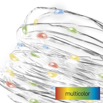 LED Ziemassvētku virtene 20xLED/2xAA 2,4m daudzkrāsaina
