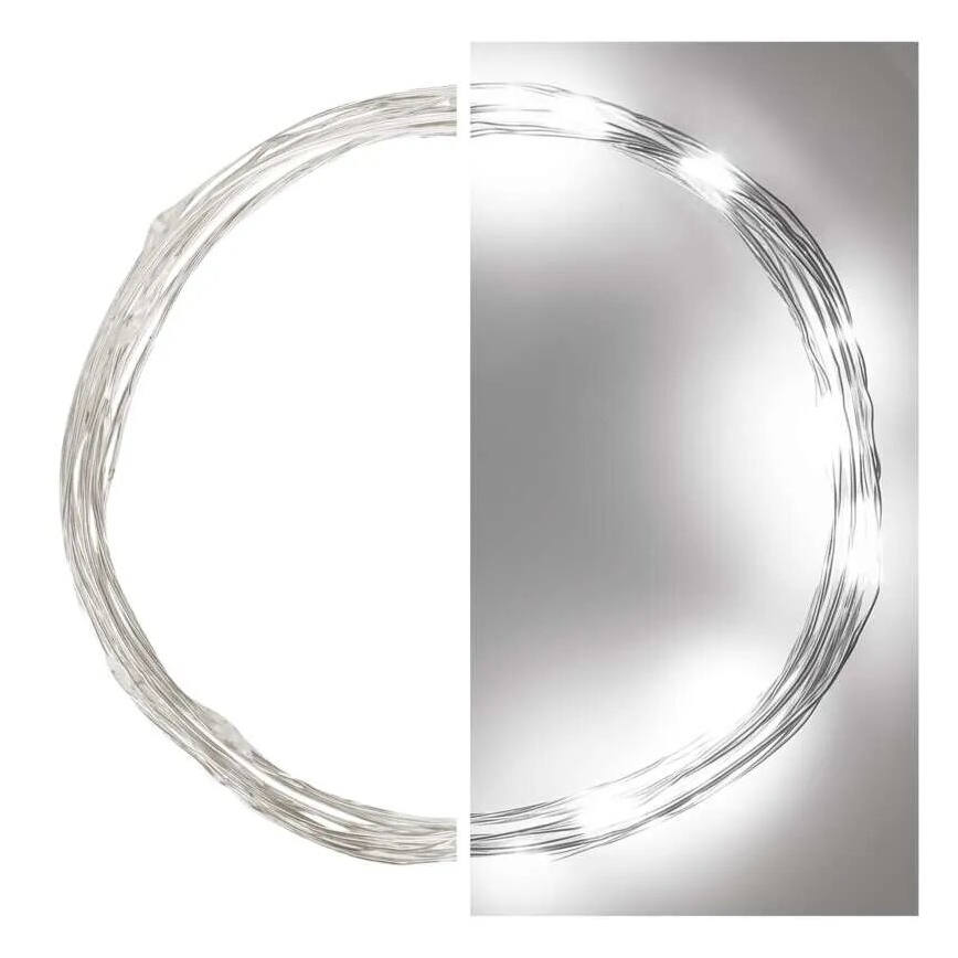 LED Ziemassvētku virtene 20xLED/2xAA 2,4m vēsi balts