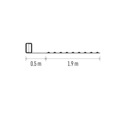 LED Ziemassvētku virtene 20xLED/2xAA 2,4m vēsi balts