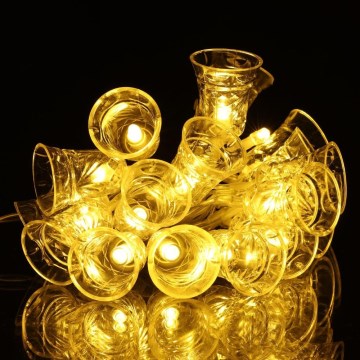 LED Ziemassvētku virtene 20xLED/3xAA/siltā balta 2,2m zvaniņi