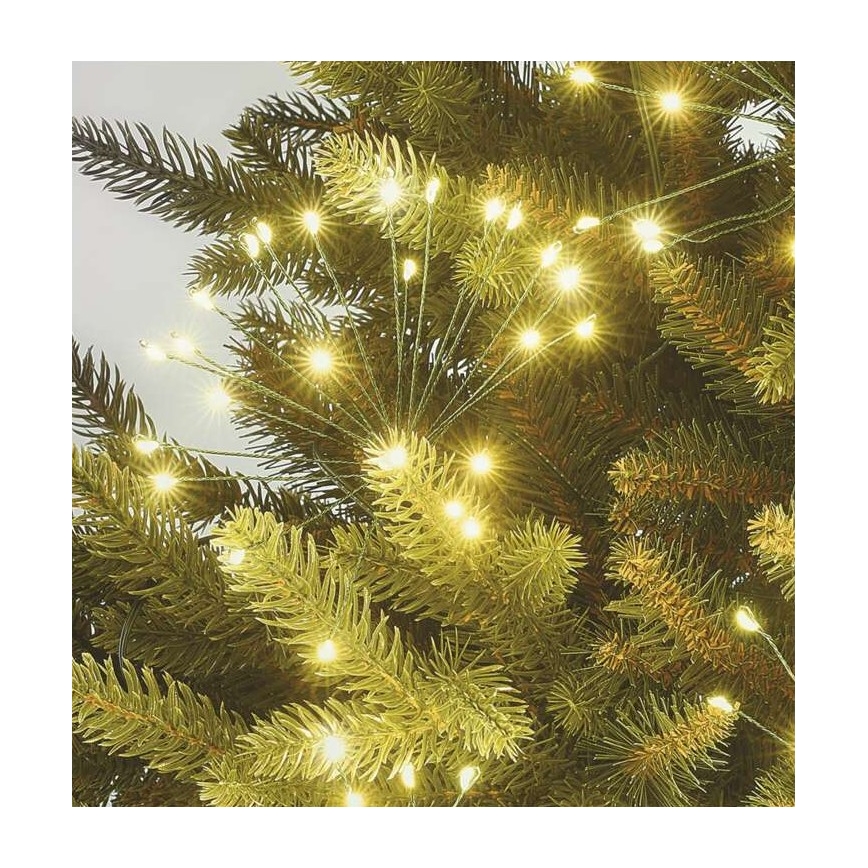 LED Ziemassvētku virtene 300 LED 5,2+3 m silti balta