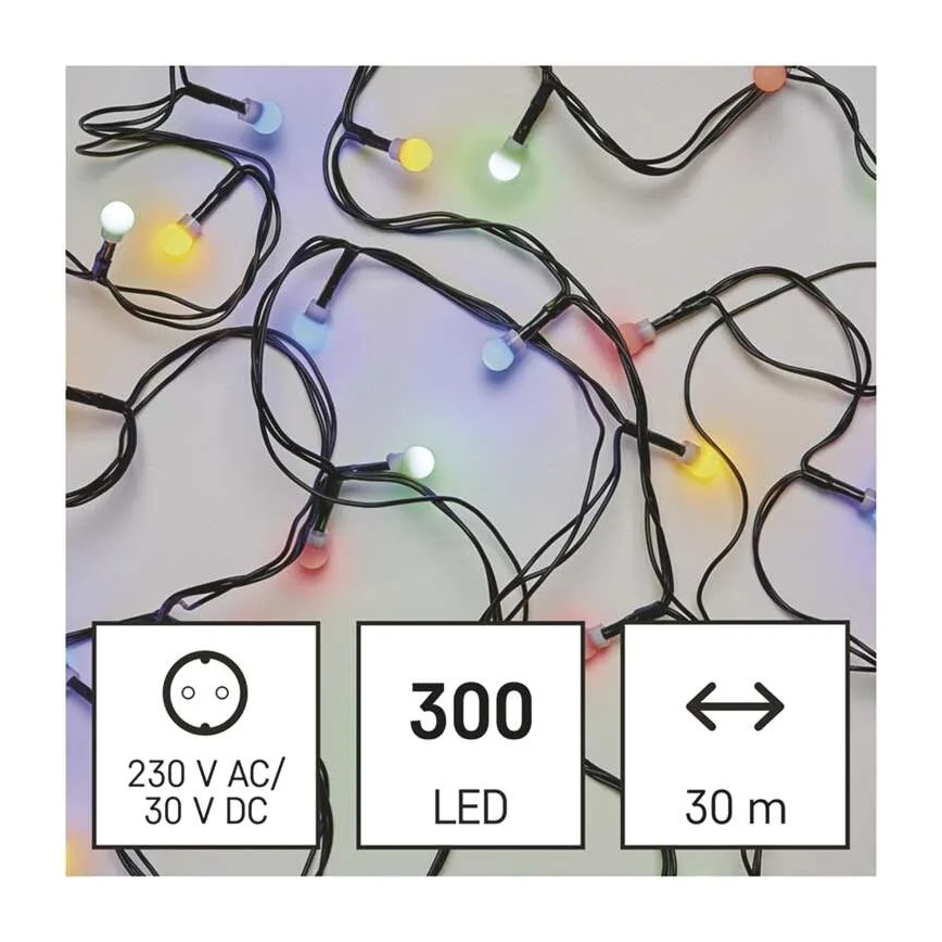LED Ziemassvētku virtene 300 LED/8 funkcijas 35 m IP44 silta balta