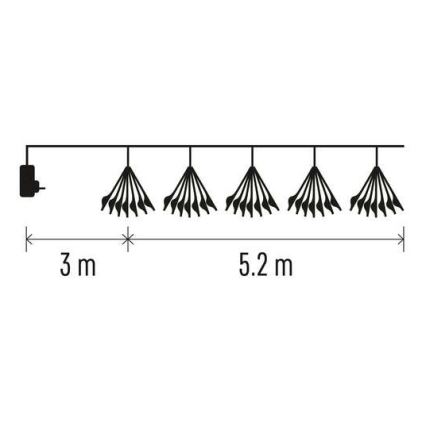 LED Ziemassvētku virtene 300xLED/8,2m auksti balta