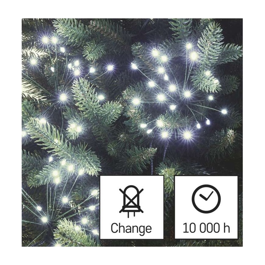 LED Ziemassvētku virtene 300xLED/8,2m vēsi balta
