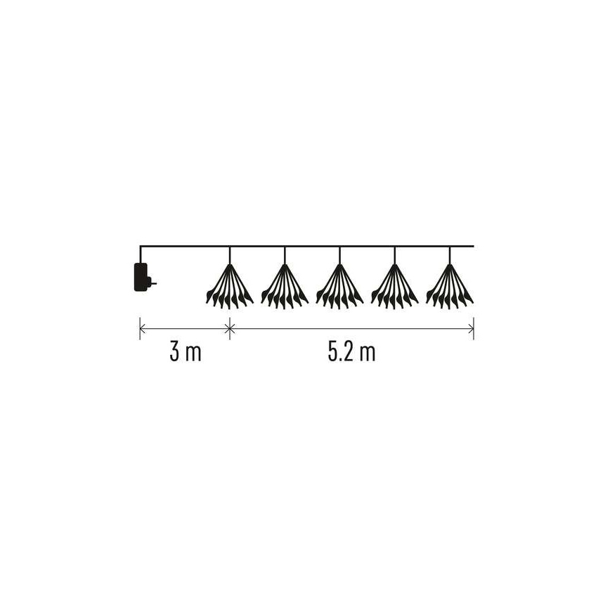 LED Ziemassvētku virtene 300xLED/8,2m vēsi balta