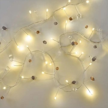 LED Ziemassvētku virtene 40xLED/3xAA 1,5 m siltā baltā krāsā