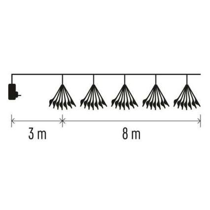 LED Ziemassvētku virtene 450xLED/11m vēsi balta
