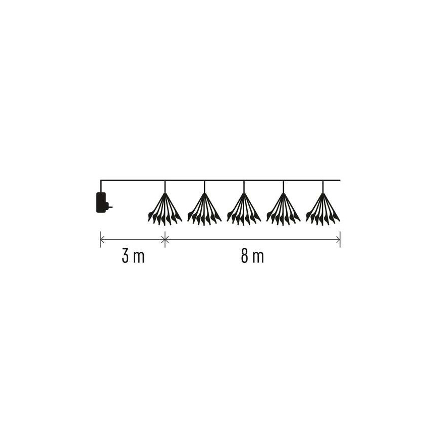 LED Ziemassvētku virtene 450xLED/11m vēsi balta