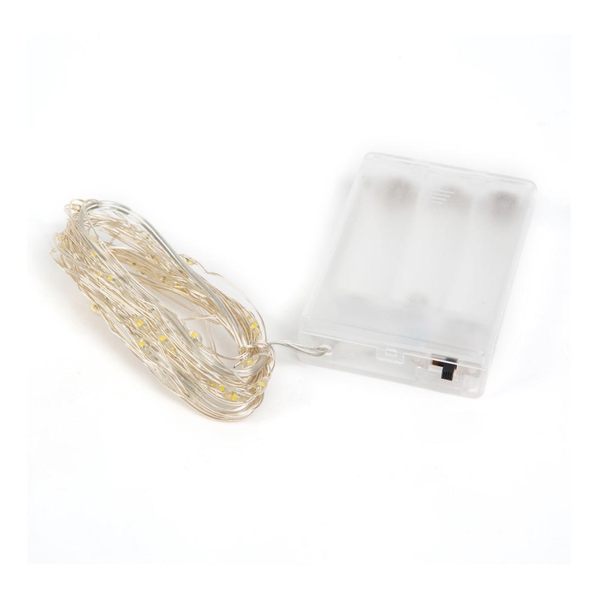 LED Ziemassvētku virtene 50xLED/3xAA 5m daudzkrāsaina