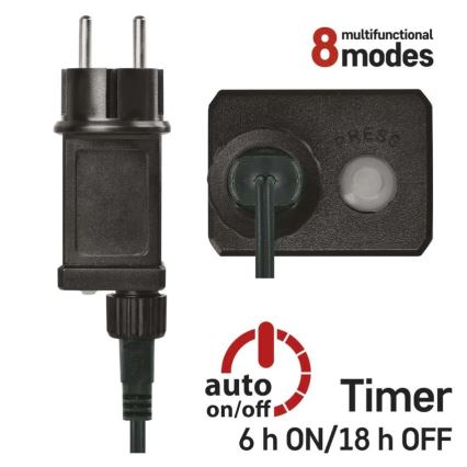 LED Ziemassvētku virtene 80 LED/230V/8 režīmi 13 m IP44 silti balta