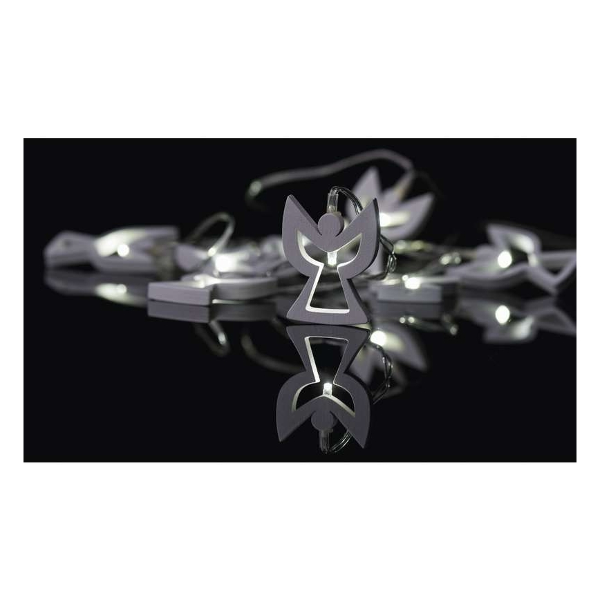 LED Ziemassvētku virtene CHAIN 10xLED/2xAA 1,85m siltā balta