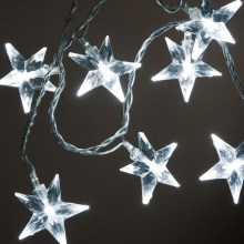 LED Ziemassvētku virtene STARS 10xLED 3,9m vēsi balta