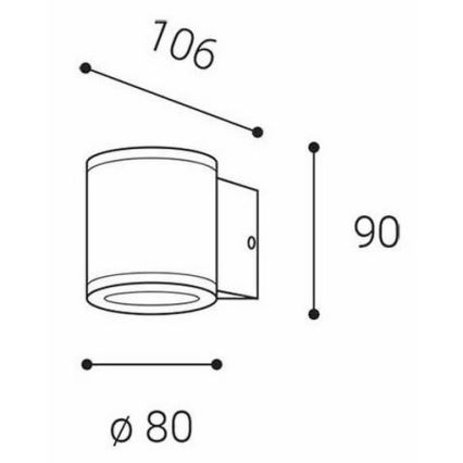 LED2 - Āra sienas gaismeklis MIDO 1xGU10/50W/230V antracīts IP54