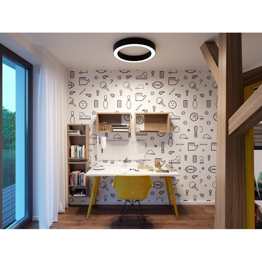 LED2 - LED Aptumšojama griestu lampa SATURN LED/50W/230V 3000K/4000K, melna