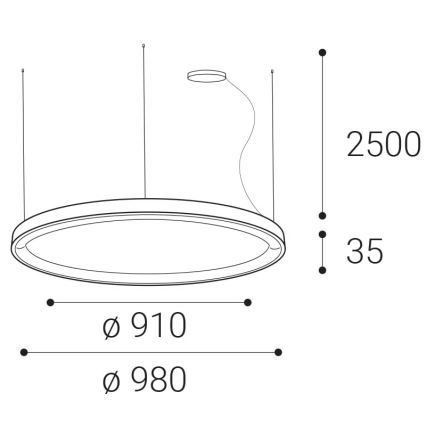 LED2 - LED Aptumšojama lustra ar auklu BELLA LED/80W/230V 3000K/4000K, balta