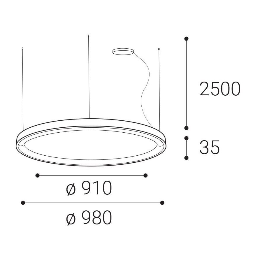 LED2 - LED Aptumšojama lustra ar auklu BELLA LED/80W/230V 3000K/4000K, balta