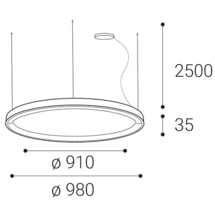 LED2 - LED Aptumšojama lustra ar auklu BELLA LED/80W/230V 3000K/4000K, melna