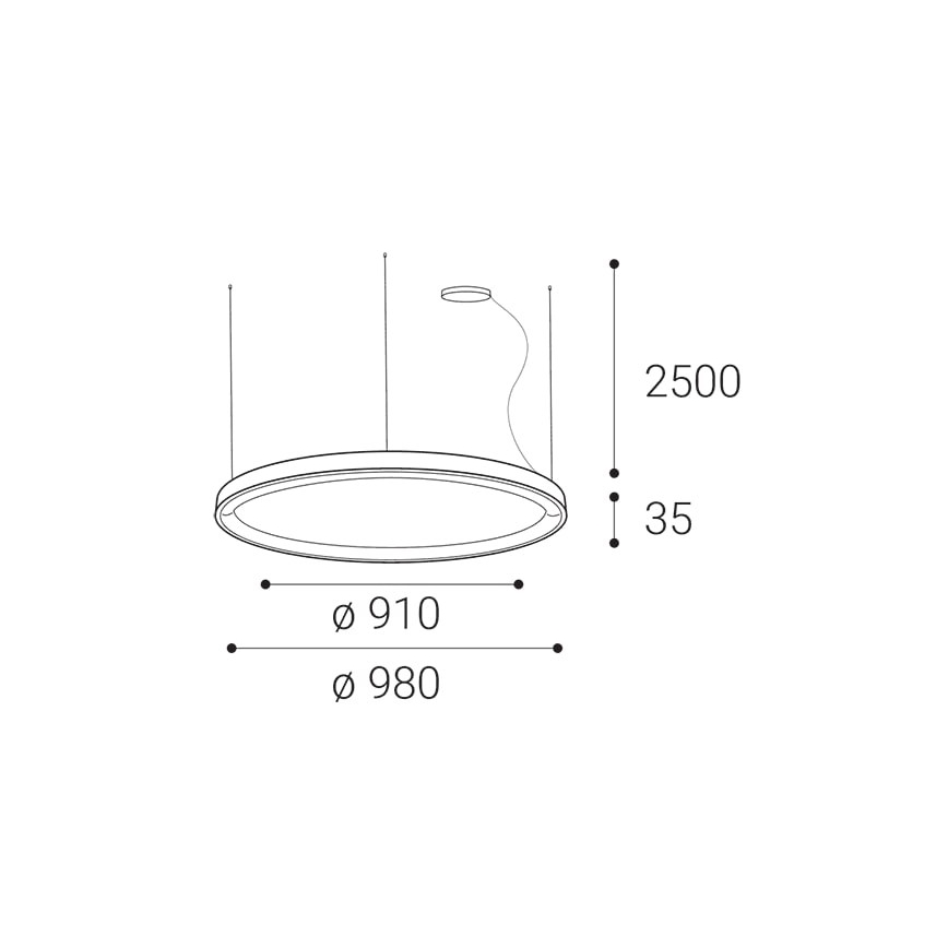 LED2 - LED Aptumšojama lustra ar auklu BELLA LED/80W/230V 3000K/4000K, melna