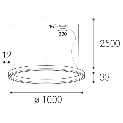 LED2 - LED Aptumšojama lustra ar auklu CIRCLE LED/80W/230V 3000K/4000K d. 100 cm balta