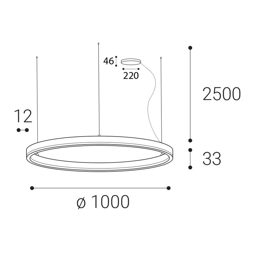 LED2 - LED Aptumšojama lustra ar auklu CIRCLE LED/80W/230V 3000K/4000K d. 100 cm balta