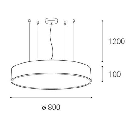 LED2 - LED Aptumšojama lustra ar auklu MONO LED/100W/230V 3000K/4000K, melna