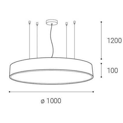 LED2 - LED Aptumšojama lustra ar auklu MONO LED/153W/230V 3000K/4000K, balta