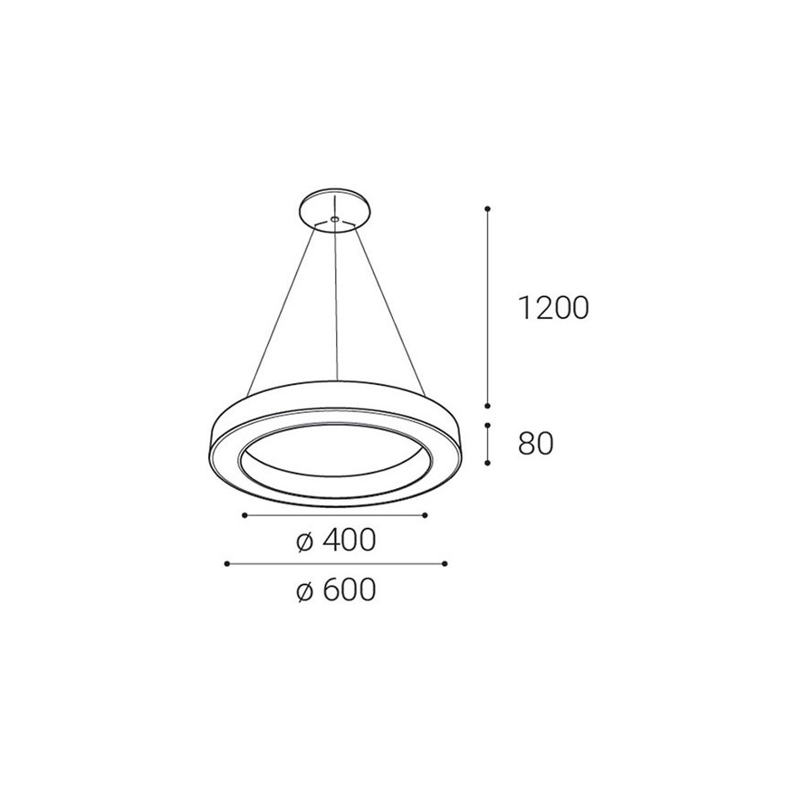 LED2 - LED Aptumšojama lustra ar auklu SATURN LED/50W/230V 3000K/4000K, balta