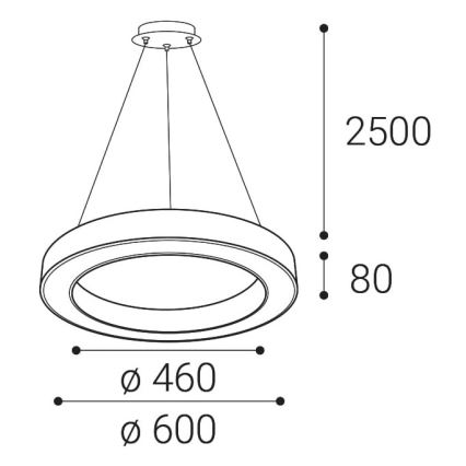 LED2 - LED Aptumšojama lustra ar auklu SATURN LED/50W/230V 3000K/4000K, balta