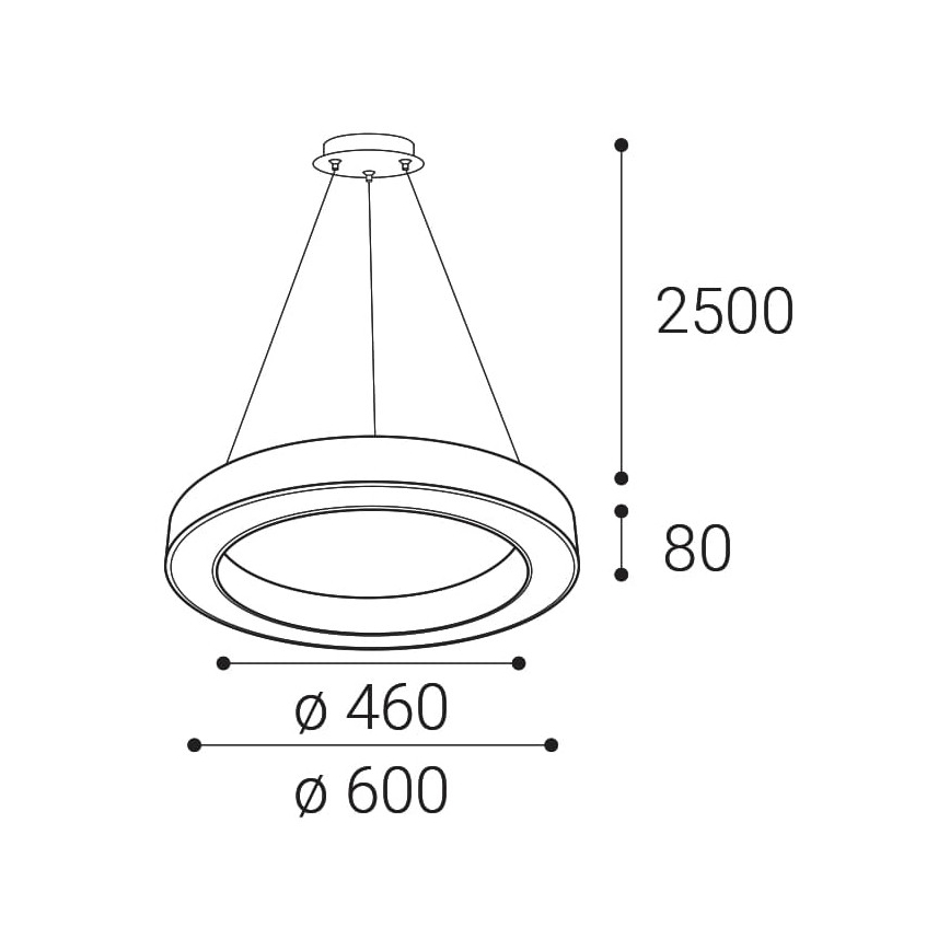 LED2 - LED Aptumšojama lustra ar auklu SATURN LED/50W/230V 3000K/4000K, balta