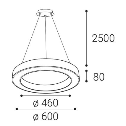 LED2 - LED Aptumšojama lustra ar auklu SATURN LED/50W/230V 3000K/4000K, melna