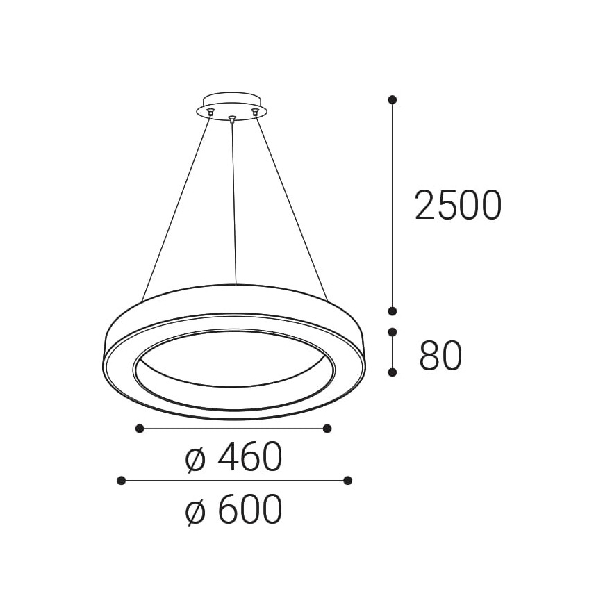 LED2 - LED Aptumšojama lustra ar auklu SATURN LED/50W/230V 3000K/4000K, melna