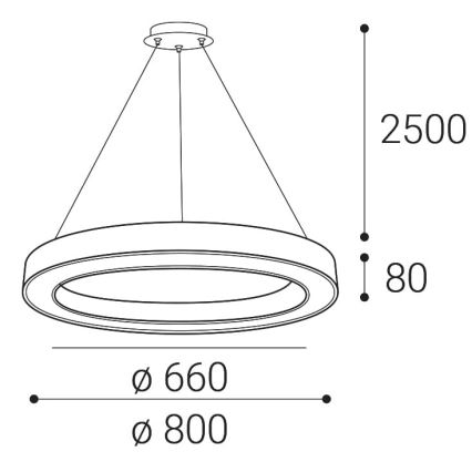 LED2 - LED Aptumšojama lustra ar auklu SATURN LED/60W/230V 3000K/4000K, balta