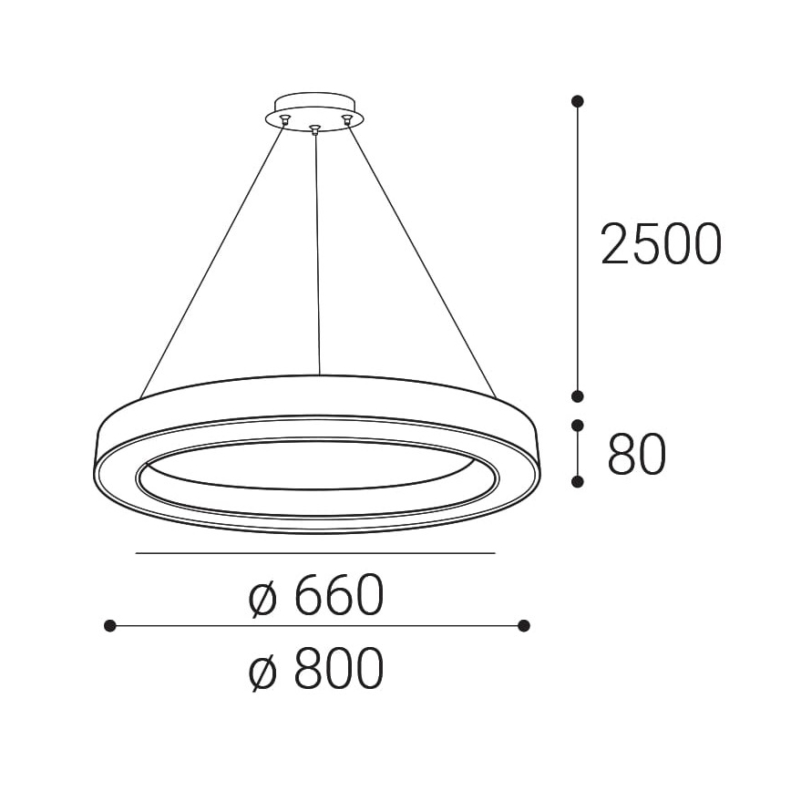 LED2 - LED Aptumšojama lustra ar auklu SATURN LED/60W/230V 3000K/4000K, balta