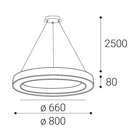 LED2 - LED Aptumšojama lustra ar auklu SATURN LED/60W/230V 3000K/4000K, melna