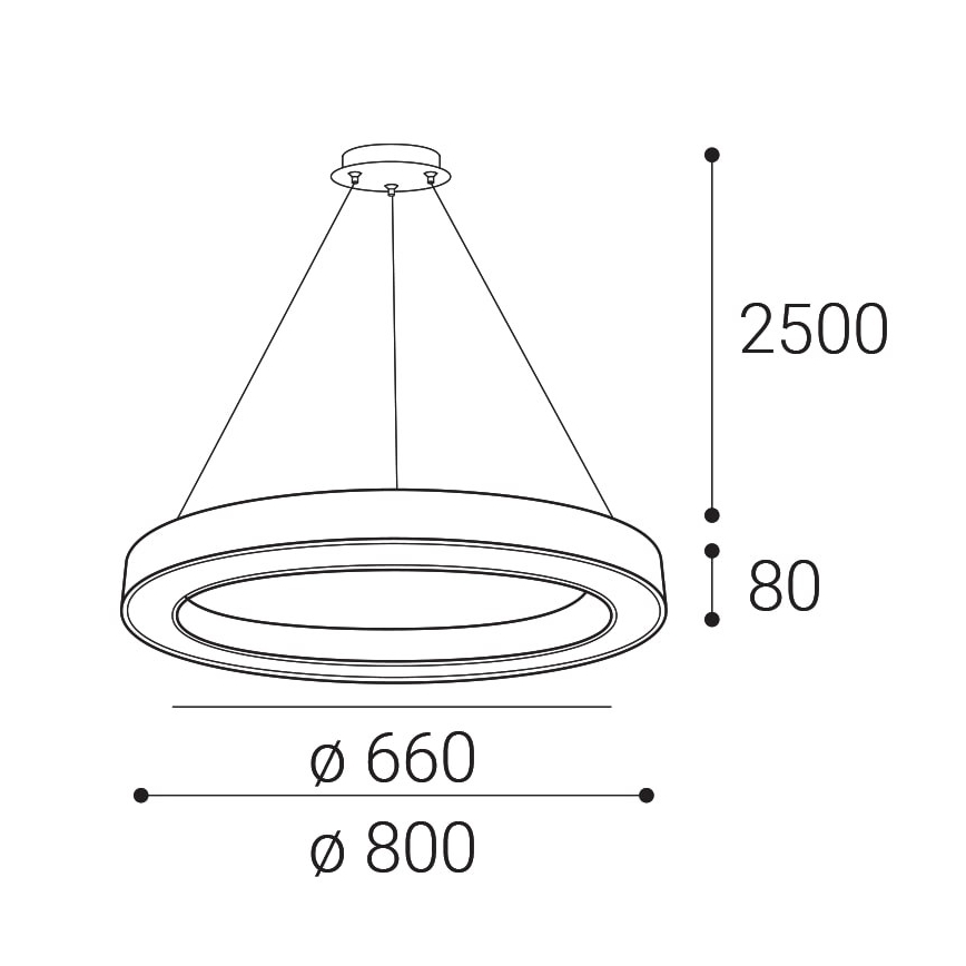 LED2 - LED Aptumšojama lustra ar auklu SATURN LED/60W/230V 3000K/4000K, melna
