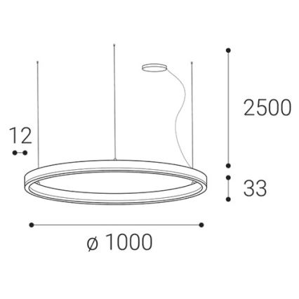LED2 - LED Aptumšojama lustra ar auklu SATURN LED/80W/230V d. 100 cm, balta