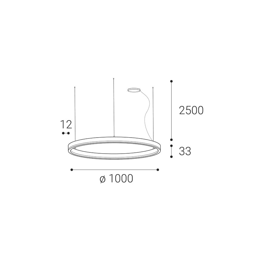 LED2 - LED Aptumšojama lustra ar auklu SATURN LED/80W/230V d. 100 cm, balta