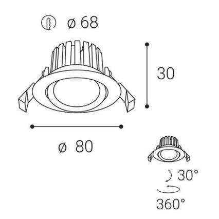 LED2 - LED Aptumšojama vannas istabas iegremdējama lampa MAX LED/8W/230V 3000K IP65