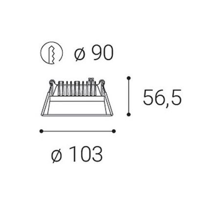 LED2-LED Aptumšojama vannas istabas iegremdējama lampa ZETA LED/10W/230V 3000K IP44