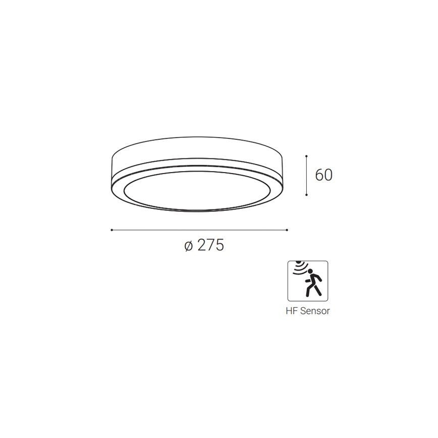 LED2 - LED Āra griestu lampa ar sensoru KERY LED/18W/230V IP65 melna