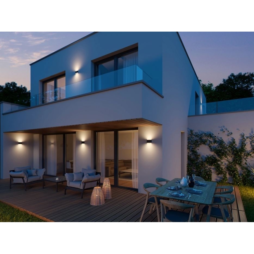 LED2 - LED Āra sienas gaismeklis FLAT 2xLED/3W/230V antracīta IP54