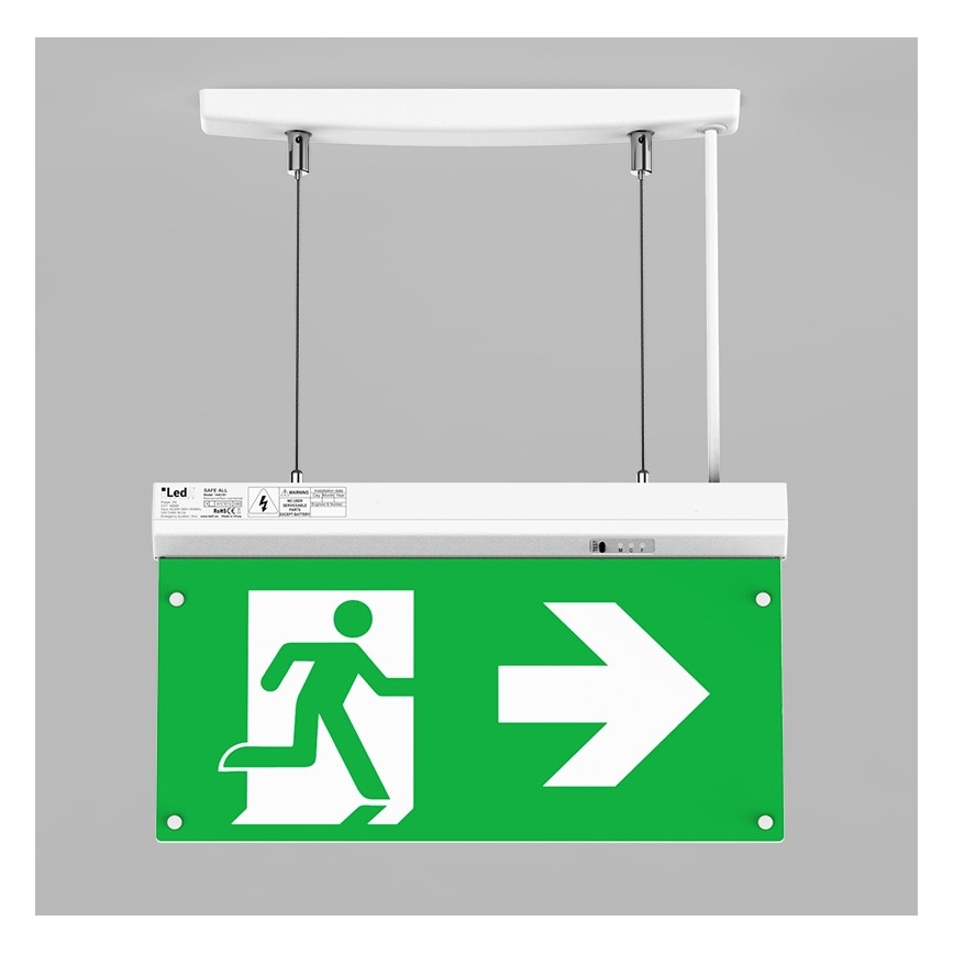 LED2 - LED Avārijas gaismas lampa SAFE ALL LED/2W/3,6V 6000K IP40