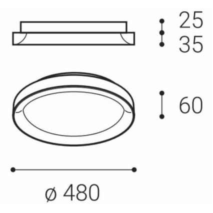 LED2 - LED griestu gaismeklis BELLA SLIM LED/38W/230V 3000/4000K melns