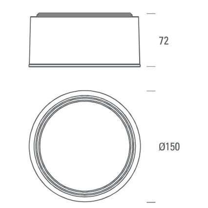 LED2 - LED Griestu gaismeklis BUTTON LED/17W/230V sudraba