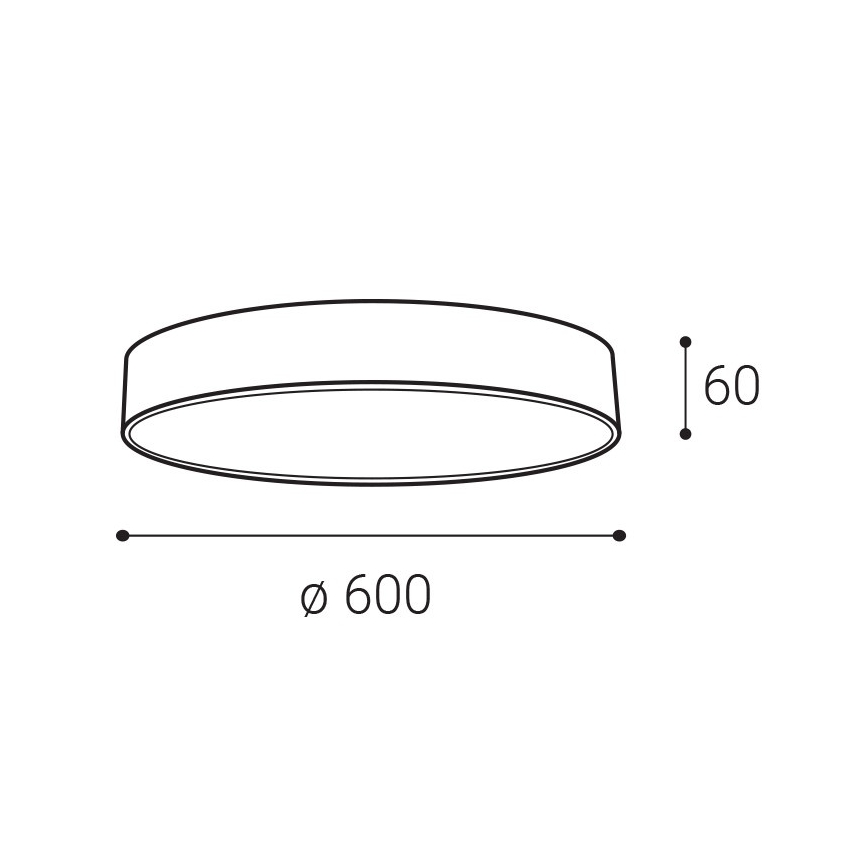 LED2 - LED griestu gaismeklis MONO SLIM LED/60W/230V 3000K/4000K Ø 60 cm melns
