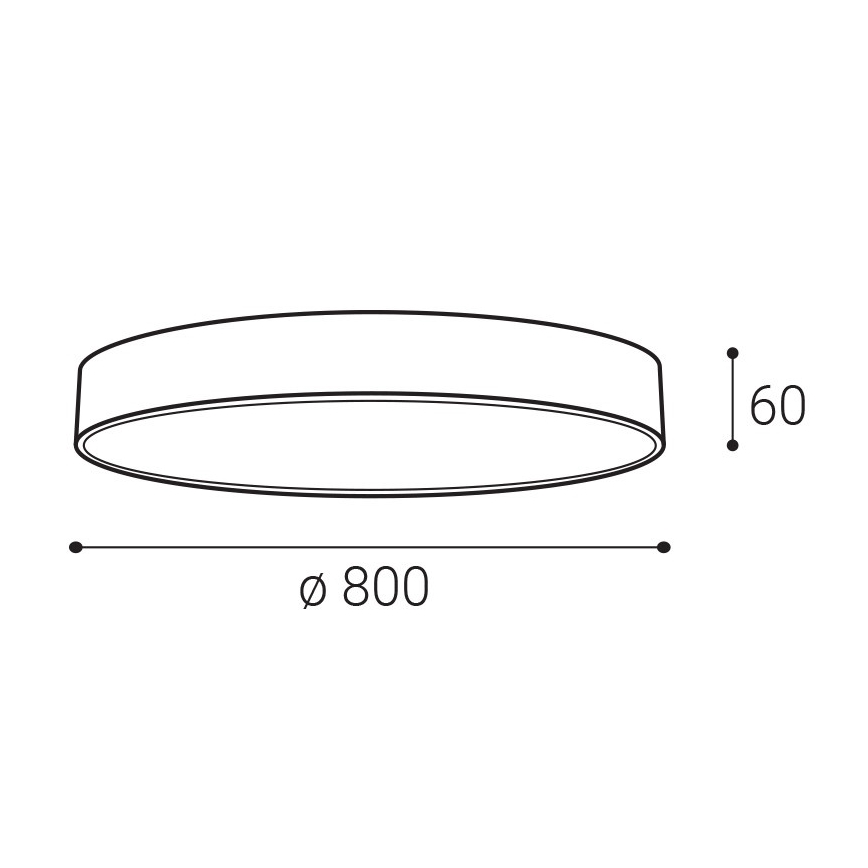 LED2 - LED griestu gaismeklis MONO SLIM LED/80W/230V 3000K/4000K Ø 80 cm melns