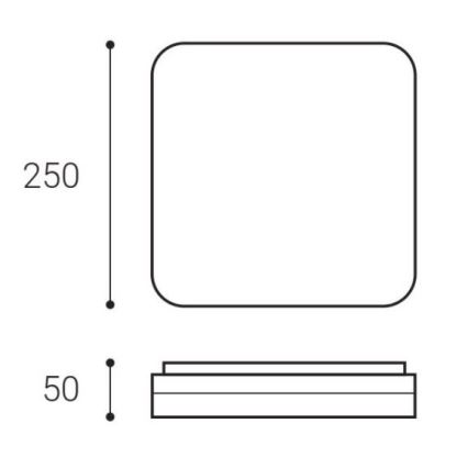 LED2 - LED Griestu gaismeklis SQUARE LED/12W/230V IP54 3000/4000/5700K