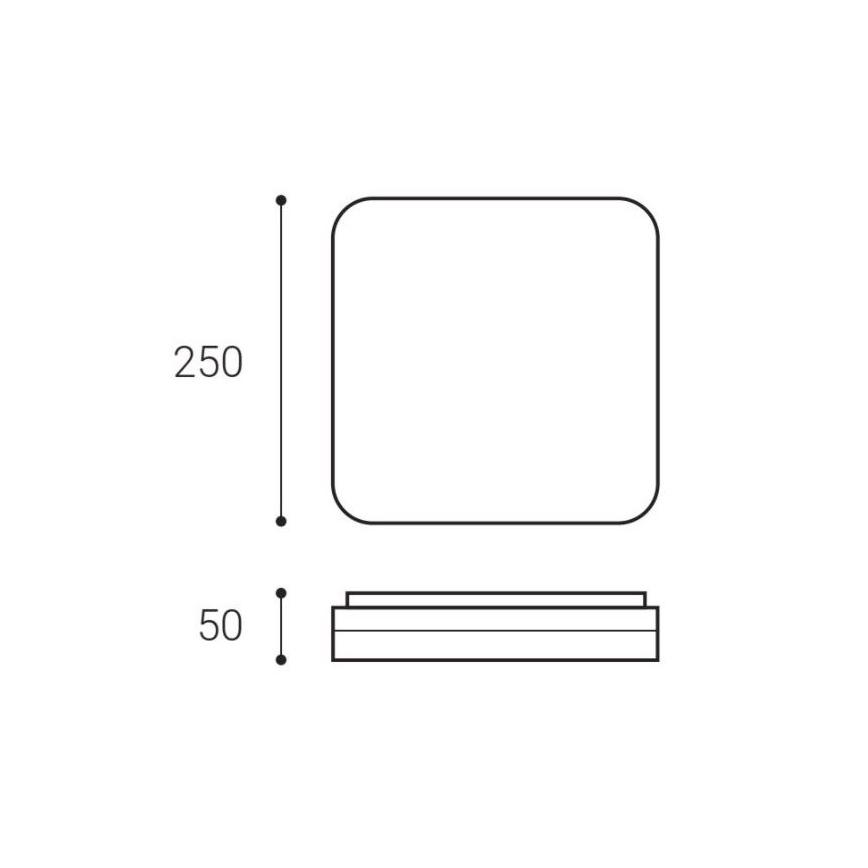 LED2 - LED Griestu gaismeklis SQUARE LED/12W/230V IP54 3000/4000/5700K